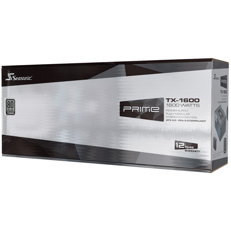 Seasonic Prime TX-1600, 80 PLUS Titanium power supply, modular, ATX 3.0, PCIe 5.0 - 1600 Watt