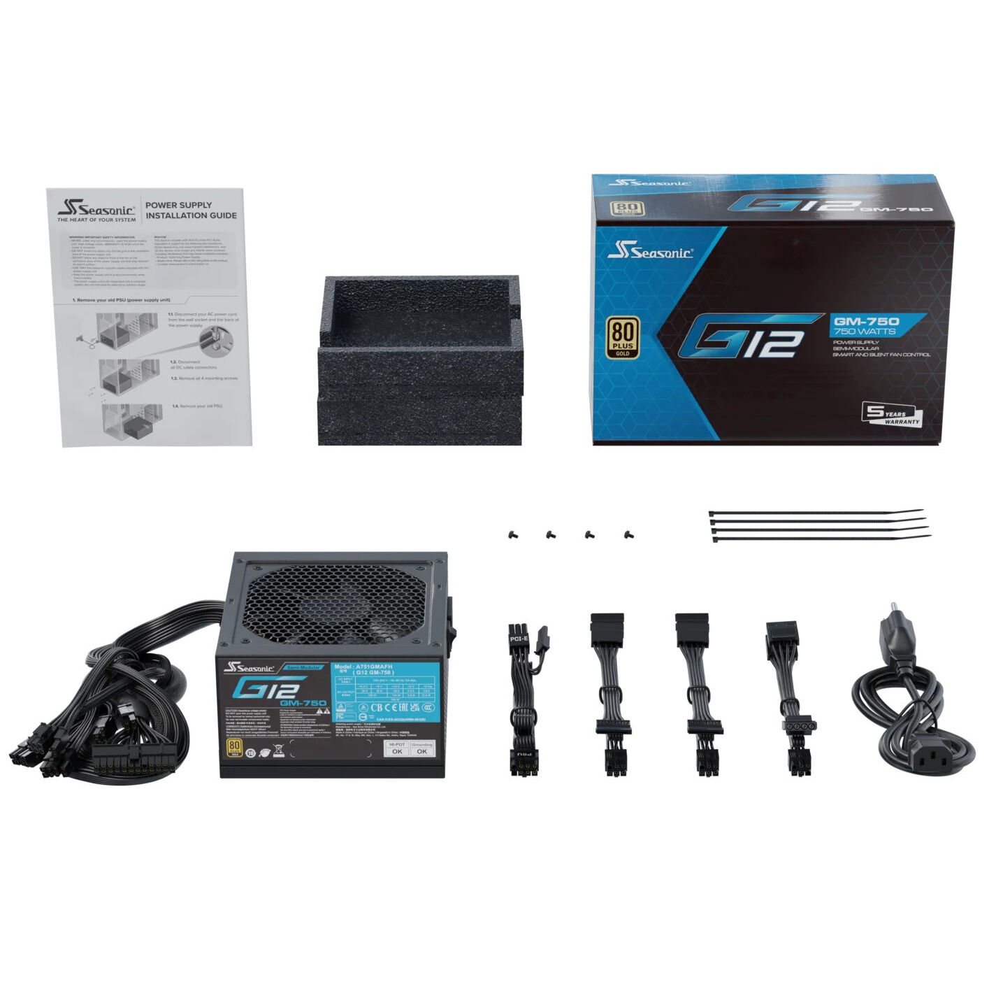 Seasonic G12 GM 80 PLUS Gold power supply, semi-modular - 750 watts, black : image 6