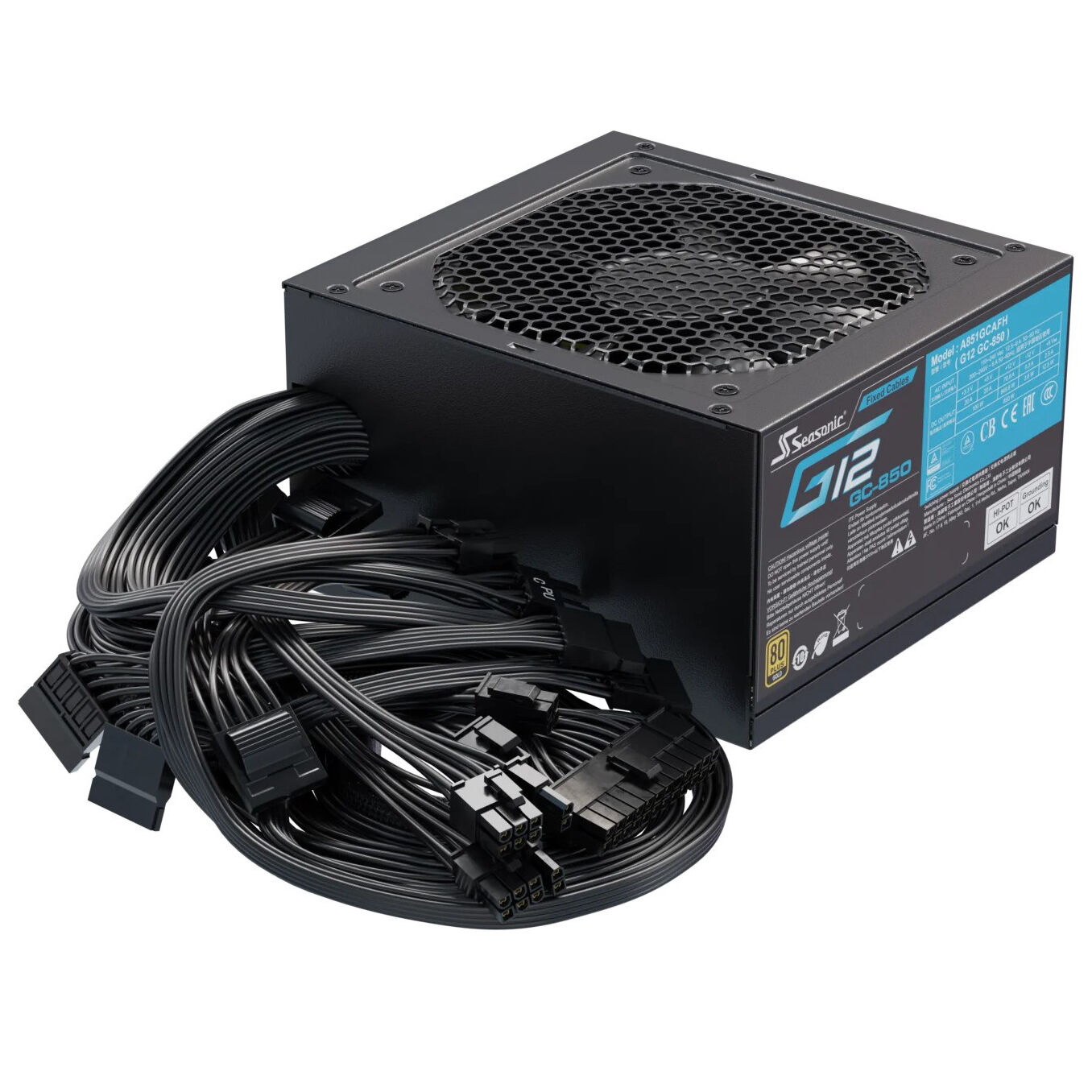 Seasonic G12 GC 80 PLUS Gold power supply - 850 Watt, black