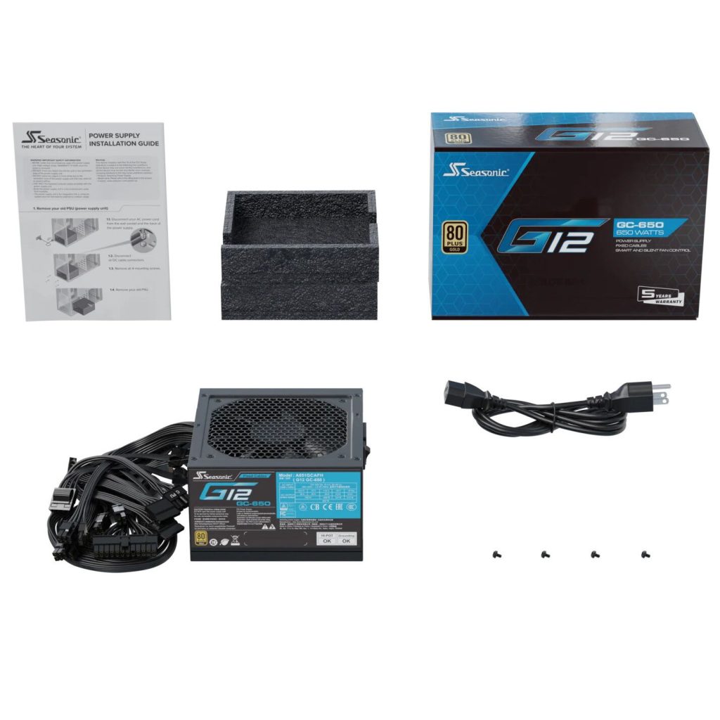 Seasonic G12 GC 80 PLUS Gold power supply - 650 Watt, black