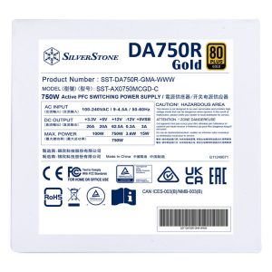 SilverStone SST-DA750R-GMA-WWW 80 PLUS Gold, modular, ATX 3.0 - 750 watts