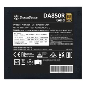 SilverStone SST-DA850R-GMA 80 PLUS Gold, modular, ATX 3.0 - 850 watts