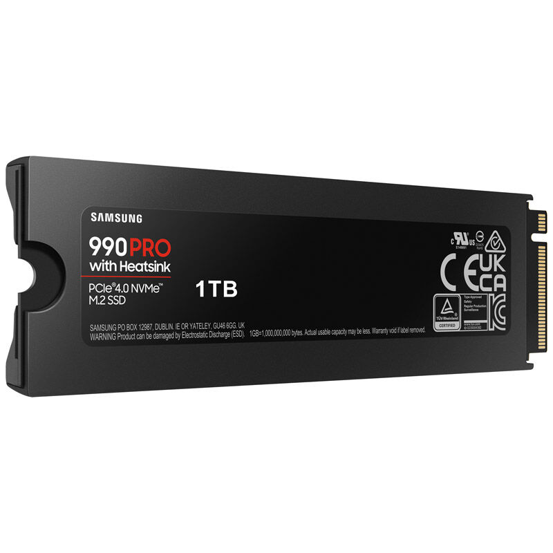 SAMSUNG 990 PRO Series NVMe SSD, PCIe 4.0 M.2 Type 2280, with heatsink - 1TB