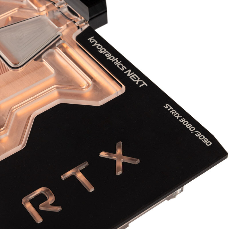 Aqua Computer kryographics NEXT RTX 3080 / 3090 Strix GPU water cooler - copper + acrylic