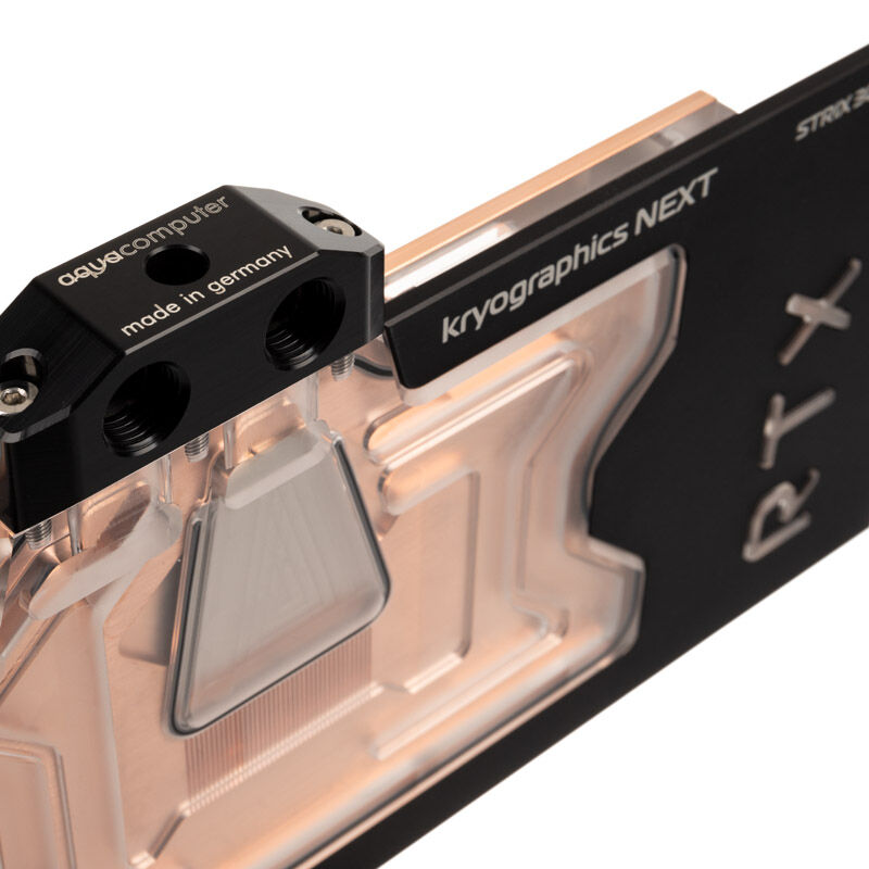 Aqua Computer kryographics NEXT RTX 3080 / 3090 Strix GPU water cooler - copper + acrylic