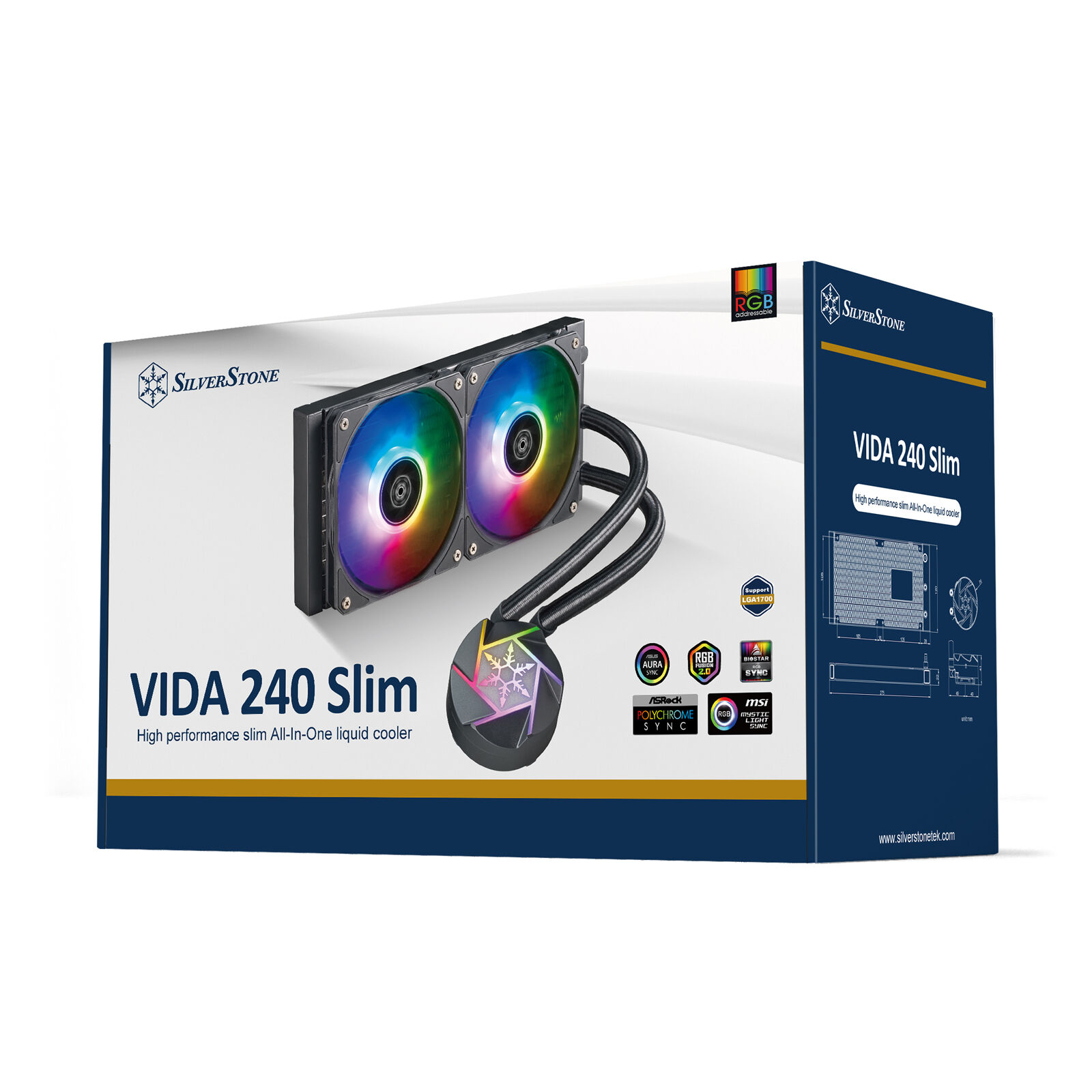 Silverstone VIDA 240 SLIM, complete water cooling, black - 240mm