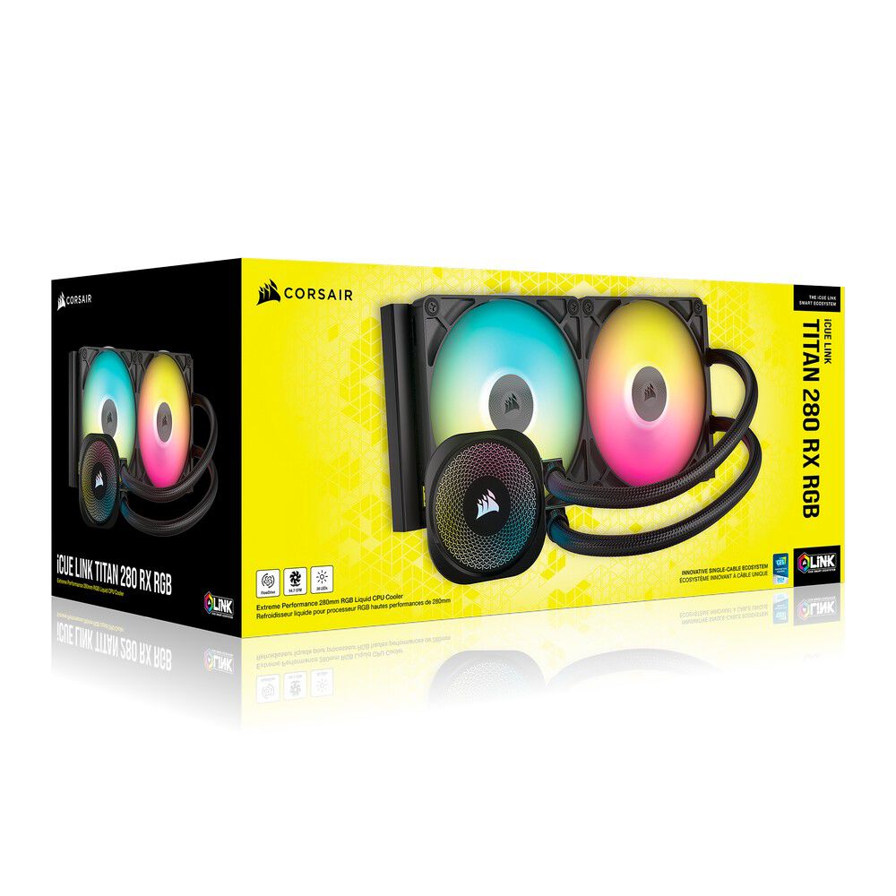 Corsair iCUE LINK Titan 280 RX RGB Complete Water Cooling System - 280 mm, Black : image 10