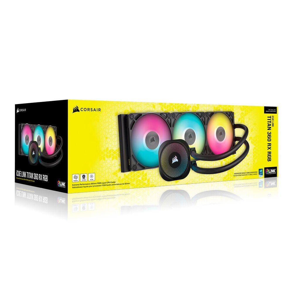 Corsair iCUE LINK Titan 360 RX RGB Complete Water Cooling - 360 mm, black