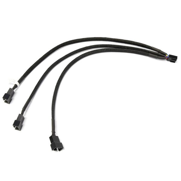 Water cool Y-splitter 4-fan PWM, black – 30cm