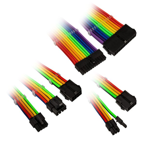 Kolink Core Adept Braided Cable Extension Kit – Rainbow