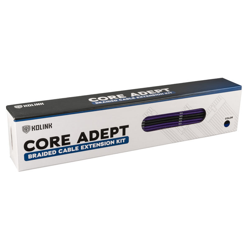 Kolink Core Adept Braided Cable Extension Kit - Jet Black/Titanium Purple : image 4