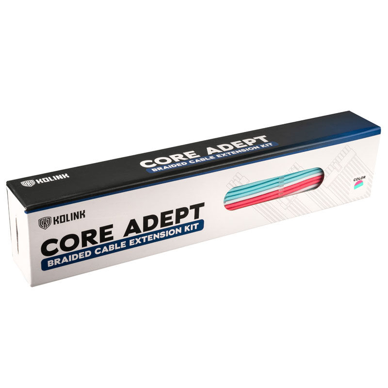 Kolink Core Adept Braided Cable Extension Kit - Brilliant White/Neon Blue/Pure Pink : image 4
