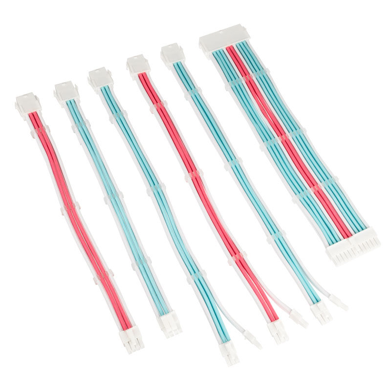 Kolink Core Adept Braided Cable Extension Kit - Brilliant White/Neon Blue/Pure Pink : image 2