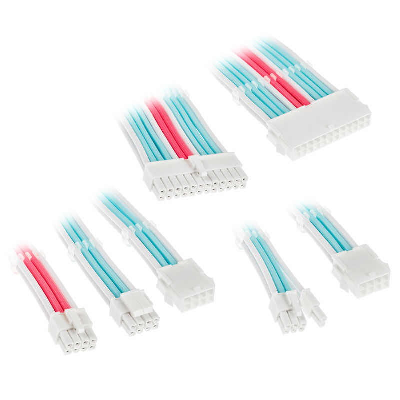 Kolink Core Adept Braided Cable Extension Kit - Brilliant White/Neon Blue/Pure Pink : image 1