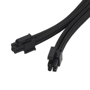 Silverstone EPS 8-pin to EPS/ATX 4+4-pin cable, 300mm - black