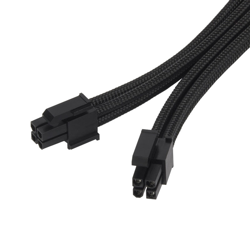 Silverstone EPS 8-pin to EPS/ATX 4+4-pin cable, 300mm - black