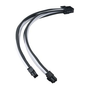 Silverstone EPS 8-pin to EPS/ATX 4+4-pin cable, 300mm - black/white : image 2