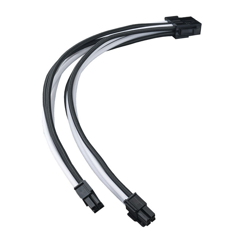Silverstone EPS 8-pin to EPS/ATX 4+4-pin cable, 300mm - black/white : image 2