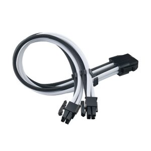 Silverstone EPS 8-pin to EPS/ATX 4+4-pin cable, 300mm - black/white : image 1