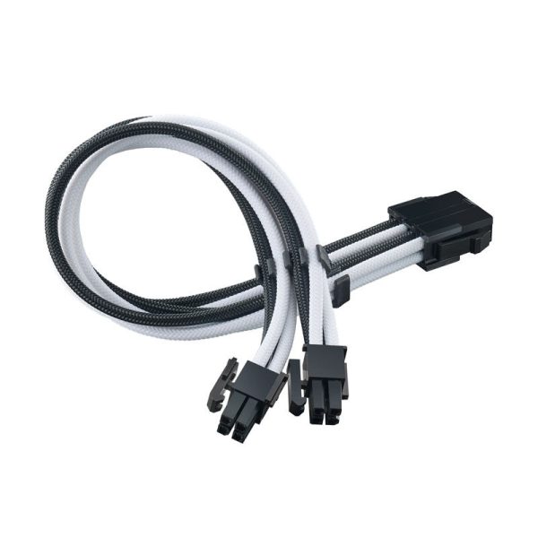 Silverstone EPS 8-pin to EPS/ATX 4+4-pin cable, 300mm – black/white