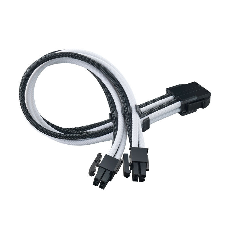 Silverstone EPS 8-pin to EPS/ATX 4+4-pin cable, 300mm - black/white : image 1