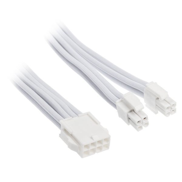 Silverstone EPS 8-pin to EPS/ATX 4+4-pin cable, 300mm – white