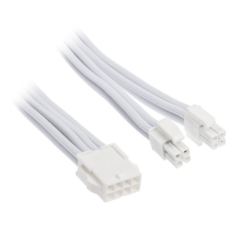 Silverstone EPS 8-pin to EPS/ATX 4+4-pin cable, 300mm - white : image 1