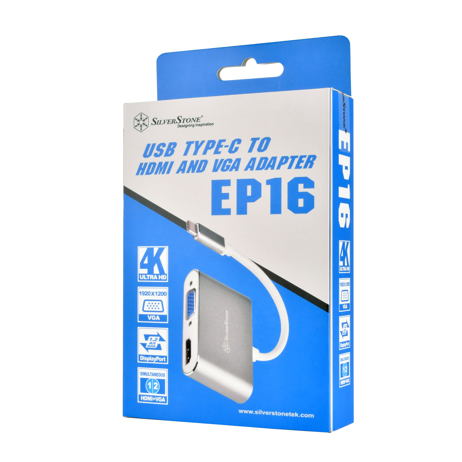 Silverstone SST-EP16C - USB Type-C to VGA and HDMI Adapter