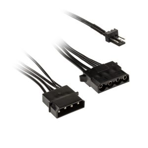 Kolink fan adapter cable 3-pin to 2x 4-pin Molex - 245mm, black : image 1