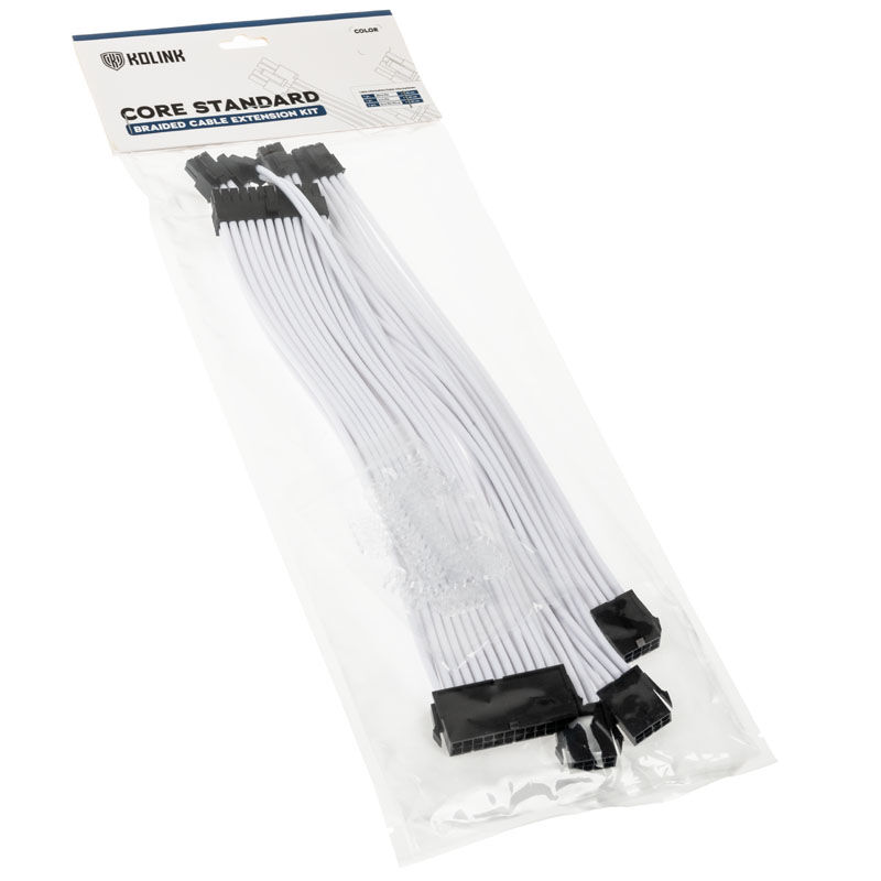 kolink Core Standard Braided Cable Extension Kit - Brilliant White
