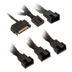 Kolink 1-4 PWM fan splitter cable - 35 cm, braided, black : image 1