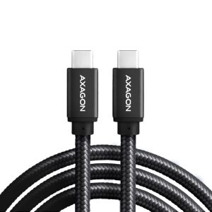 AXAGON BUCM-CM10AB USB-C to USB-C 2.0 Cable, 1.5m, PD 60W, 3A, Braided - Black