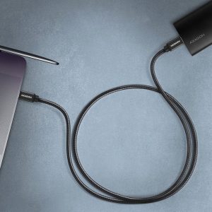 AXAGON BUCM-CM10AB USB-C to USB-C 2.0 Cable, 1.5m, PD 60W, 3A, Braided - Black