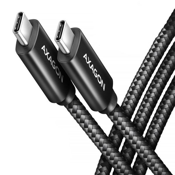 AXAGON BUCM4X-CM10AB USB-C to USB-C cable, USB4 Gen 3×2, 1 m, PD 240W, 8K HD, ALU, braided – black