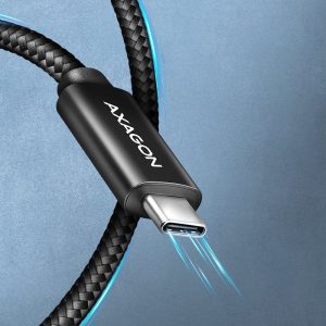 AXAGON BUCM4X-CM10AB USB-C to USB-C cable, USB4 Gen 3x2, 1 m, PD 240W, 8K HD, ALU, braided - black