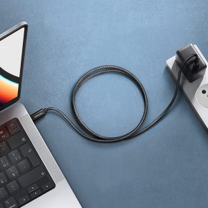 AXAGON BUCM4X-CM10AB USB-C to USB-C cable, USB4 Gen 3x2, 1 m, PD 240W, 8K HD, ALU, braided - black