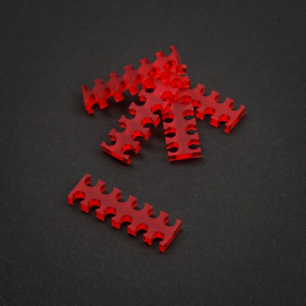 OEM 12-Slot Cable Comb 3mm small – red – set of 5