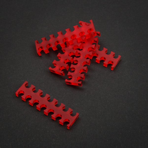 OEM 14-Slot Cable Comb 3mm small – red – set of 5