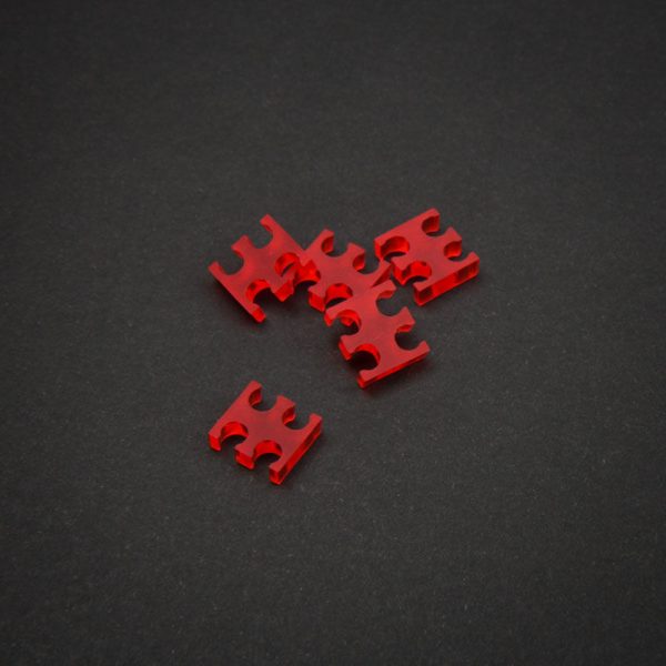OEM 4-slot cable comb 4mm large – red – set of 5