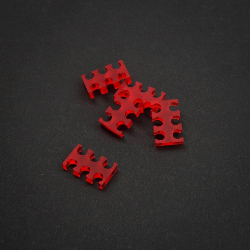 OEM 6-slot cable comb 4mm large - red - set of 5
