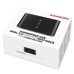 AXAGON ADSA-D25 SATA 2.5 CLONE DUAL SSD Dock Station - USB 3.2 Gen 1