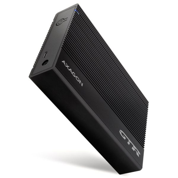 AXAGON EE35-GTR USB-C 3.2 Gen 1 – SATA 6G, 3.5 external hard drive enclosure, ribbed – black