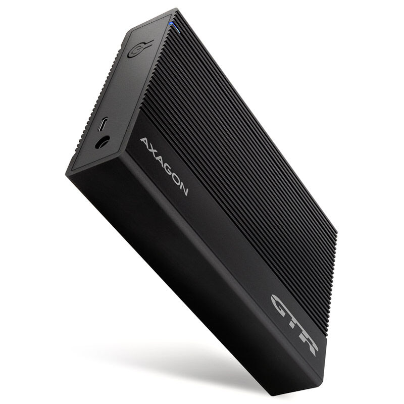 AXAGON EE35-GTR USB-C 3.2 Gen 1 - SATA 6G, 3.5 external hard drive enclosure, ribbed - black