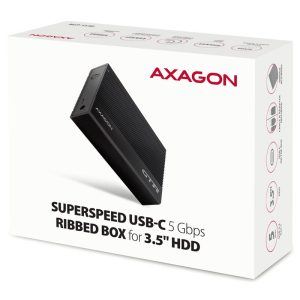 AXAGON EE35-GTR USB-C 3.2 Gen 1 - SATA 6G, 3.5 external hard drive enclosure, ribbed - black