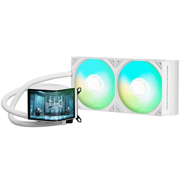 TRYX PANORAMA 280mm AIO Liquid Cooler, ARGB, 3D-AMOLED Display – White