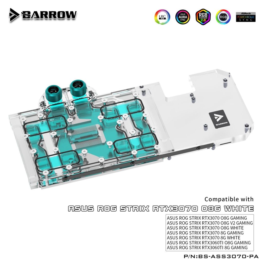 Barrow ASUS RTX 3070/3060Ti 08G, ROG STRIX Gaming LRC 2.0 RGB Graphics Card Waterblock
