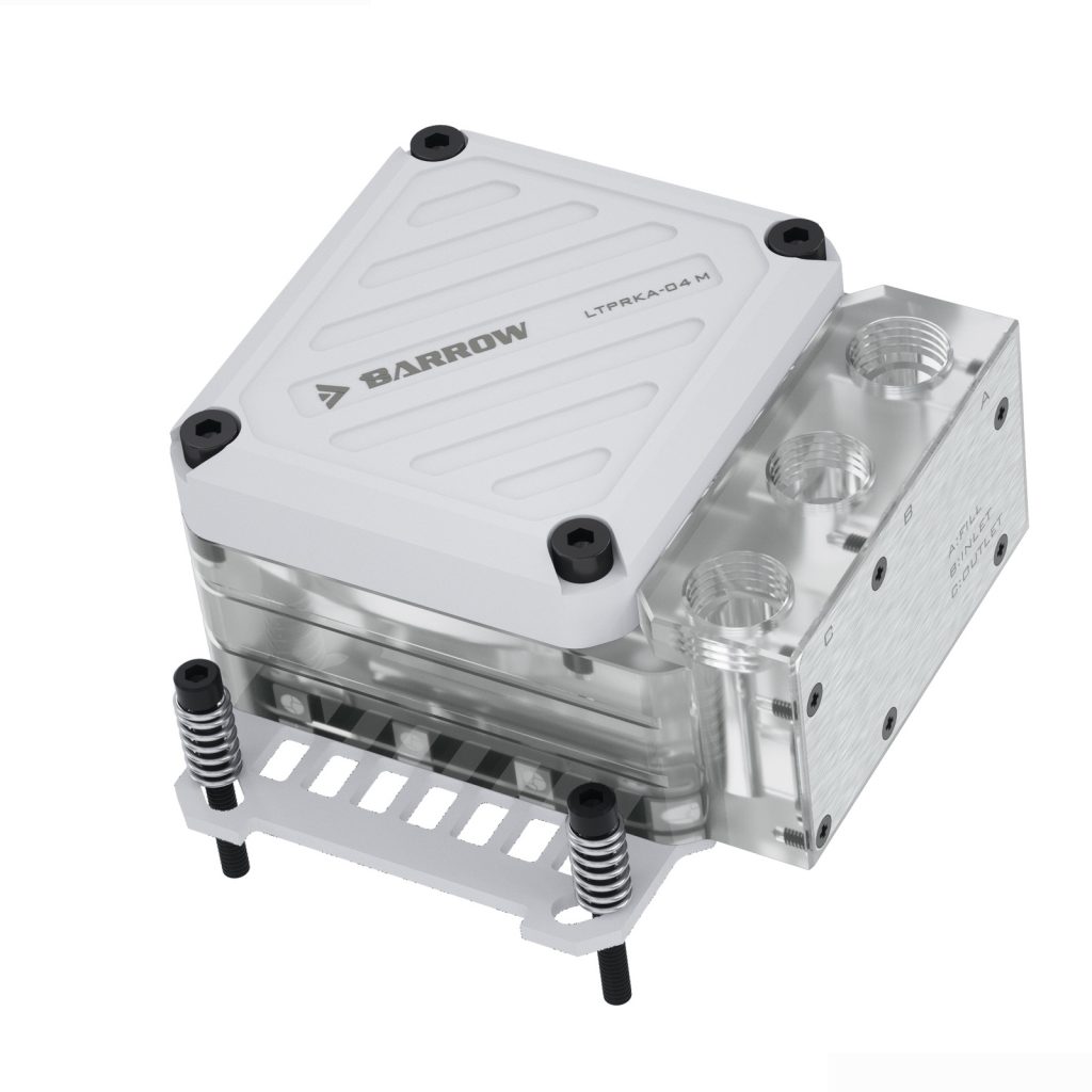 Barrow CPU Waterblock with Integrated 10W PWM Pump (White) - AMD AM4, AM5