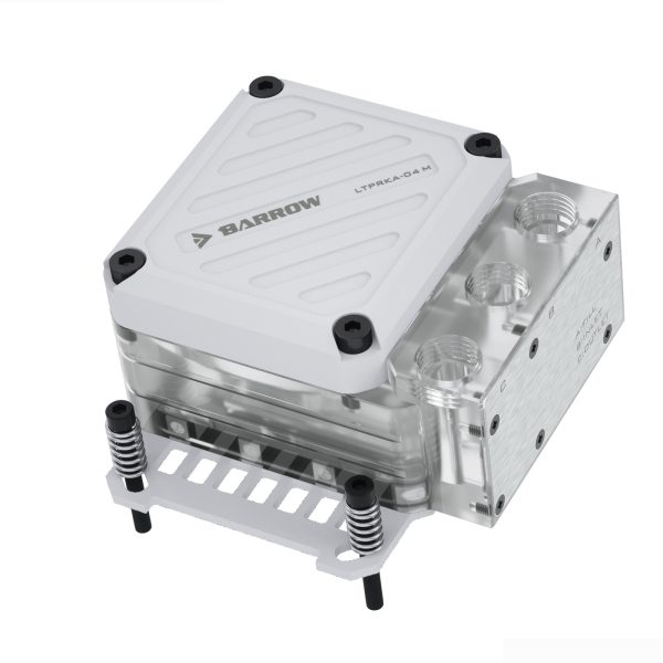 Barrow CPU Waterblock with Integrated 10W PWM Pump (White) – AMD AM4, AM5