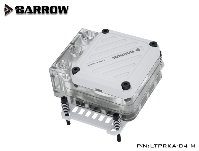 Barrow CPU Waterblock with Integrated 10W PWM Pump (White) - AMD AM4, AM5