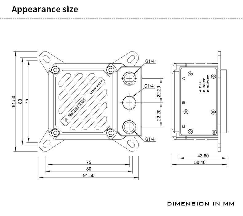 Barrow CPU Waterblock with Integrated 10W PWM Pump (White) - INTEL 115x / LGA1200 / LGA1700